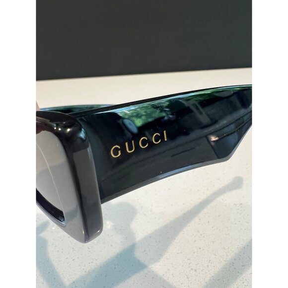 Gucci GG1331S 001 Black/Grey Narrow Rectangular Sunglasses NEW - Picture 6 of 11